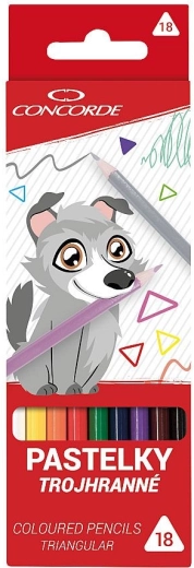 Creioane colorate triunghiulare CONCORDE, 18 culori