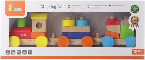 Tren din lemn VIGA, stivuibil, 41 cm