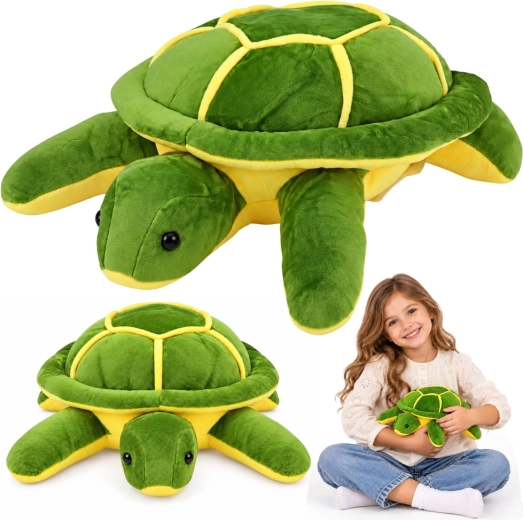 Țestoasă de pluș pentru îmbrățișat, galben-verzuie, 23 cm