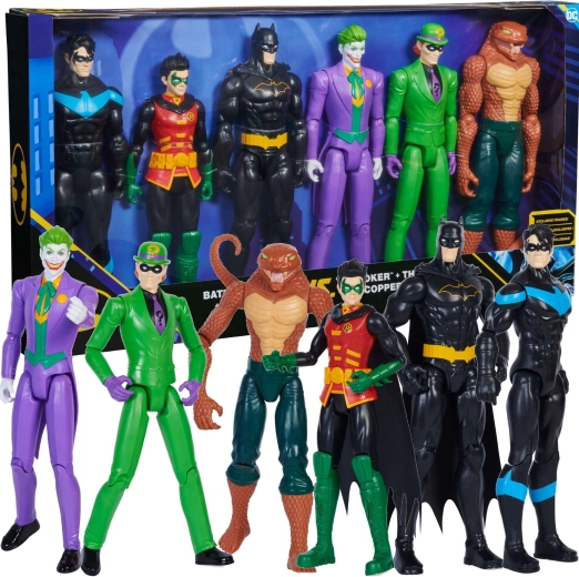 Set de 6 figurine DC Comics – Batman, Robin, Nightwing, Joker, Întrebărețul și Copperhead 28 cm
