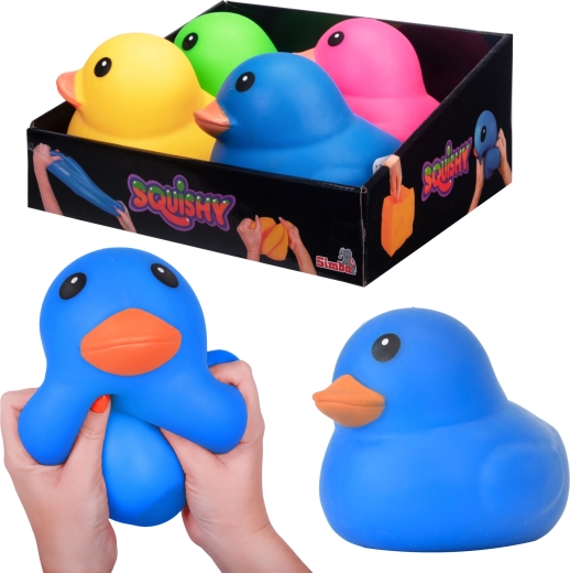 Rățușcă albastră Squishy de strâns Simba, 17 cm