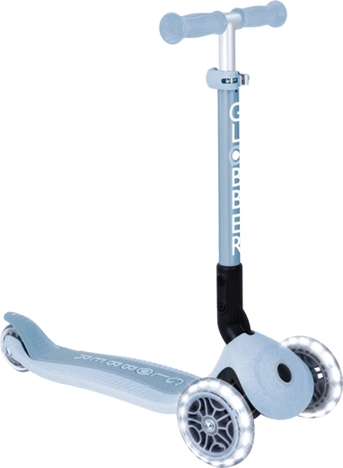 Trotinetă Globber Junior pliabilă cu lumini ECOLOGIC, culoare blueberry