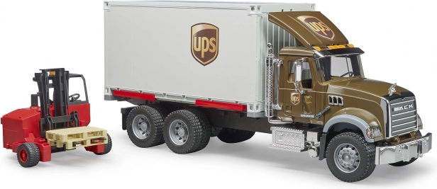 Autocamion Bruder Mack UPS cu stivuitor