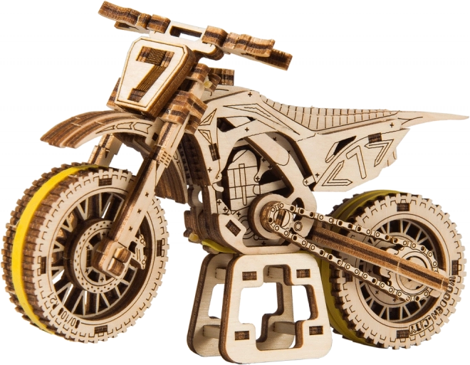 Puzzle 3D din lemn motocicletă MotoCross WOODEN CITY (88 piese)
