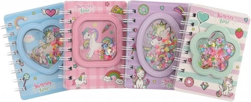Carnet de buzunar cu spirală cu unicorn – 60 de pagini liniate (9,5 × 12 cm)