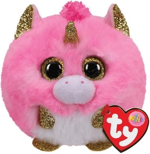 Maskot TY Puffies - Unicorn roz
