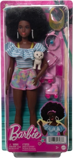 Păpușă Barbie deluxe – patinatoare la modă cu accesorii și cățeluș