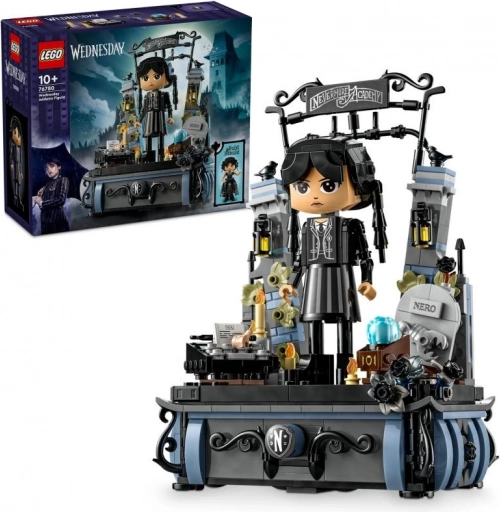 LEGO Wednesday Addams – figurină de colecție cu poarta Academiei Nevermore