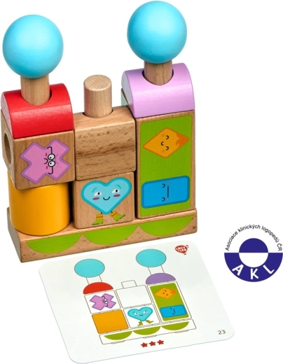 Lucy & Leo forme și emoții – puzzle din lemn cu modele
