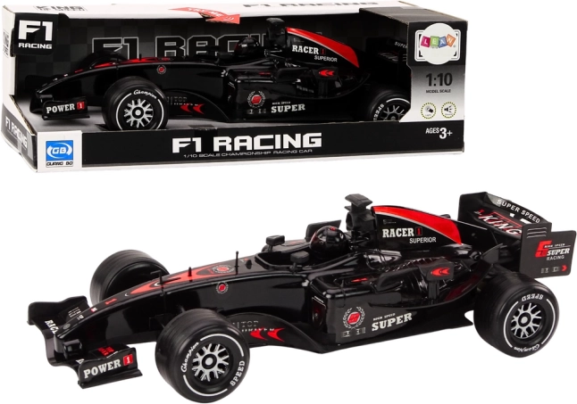 Mașină de curse F1 cu mecanism cu înfășurare 1:10, neagră cu sunete
