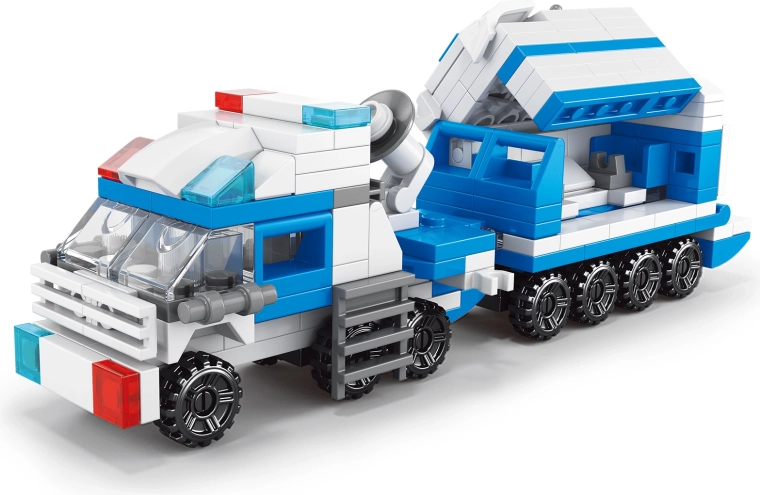 Set de construcție poliție – 12 vehicule pentru copii