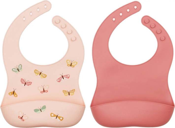A Little Lovely Company set de bavete din silicon pentru copii – Fluturi
