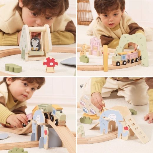 Lemn sigur și culori pastel delicate