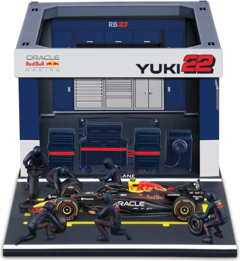 Bburago Formula Racing F1 Pit Pass set Oracle Red Bull Racing RB21 (2025) Yuki Tsunoda 1:43