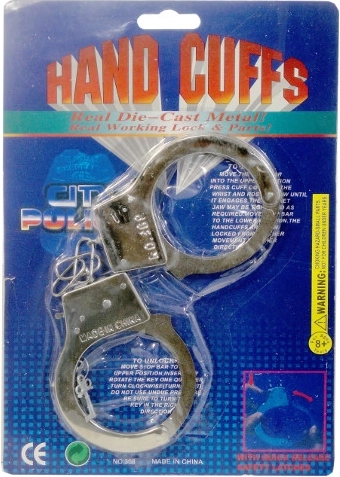 Cătușe metalice de jucărie pentru copii cu cheițe