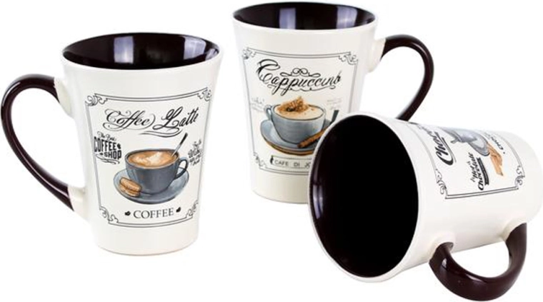 Cană ceramică Toro 300 ml cu motive café bistro