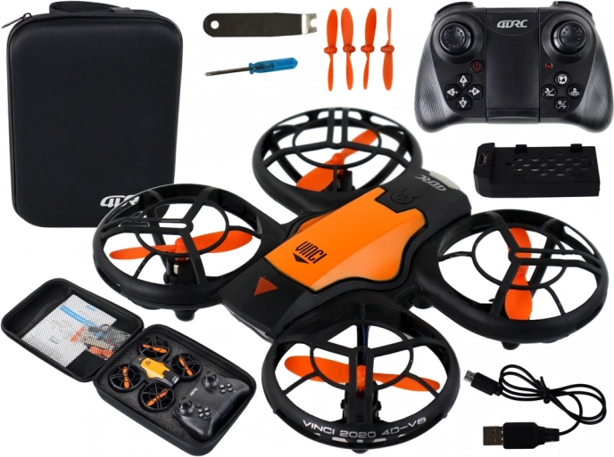 Dron cu telecomandă și lumini, portocaliu