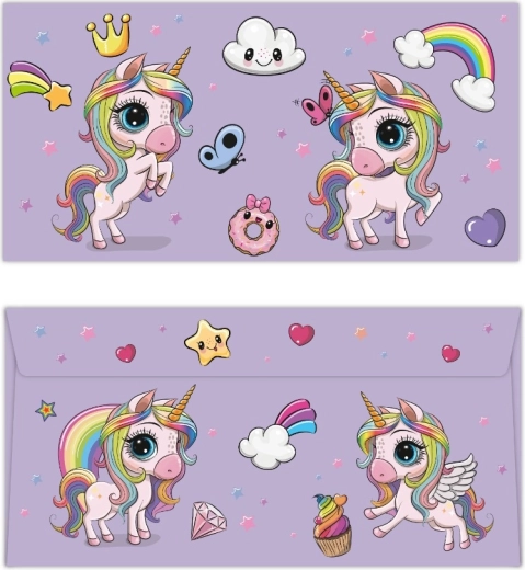 Plic colorat DL cu unicorni
