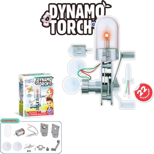 set educațional dinamo cu lumină LED