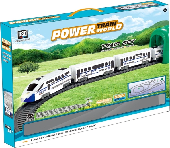 Set de construcție lumea trenulețelor – set de extindere cu 70 de piese cu tren motorizat