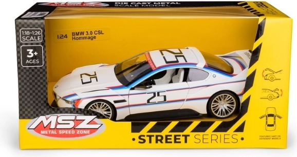 Model de colecție MSZ BMW 3.0 CSL Hommage la scara 1:24, alb