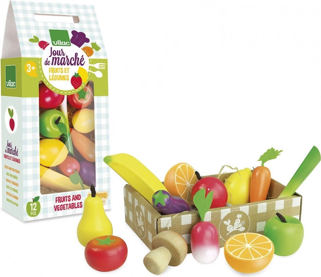 Vilac set din lemn cu fructe și legume