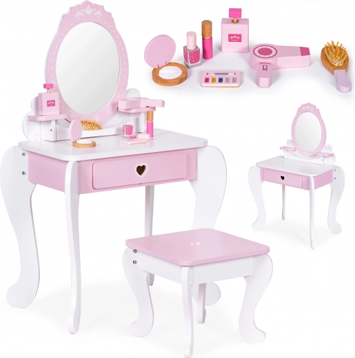 Mare coafor pentru copii cu oglindă, scăunel și 7 accesorii ECOTOYS
