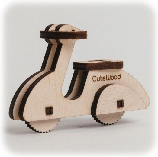 CuteWood puzzle 3D din lemn – moped
