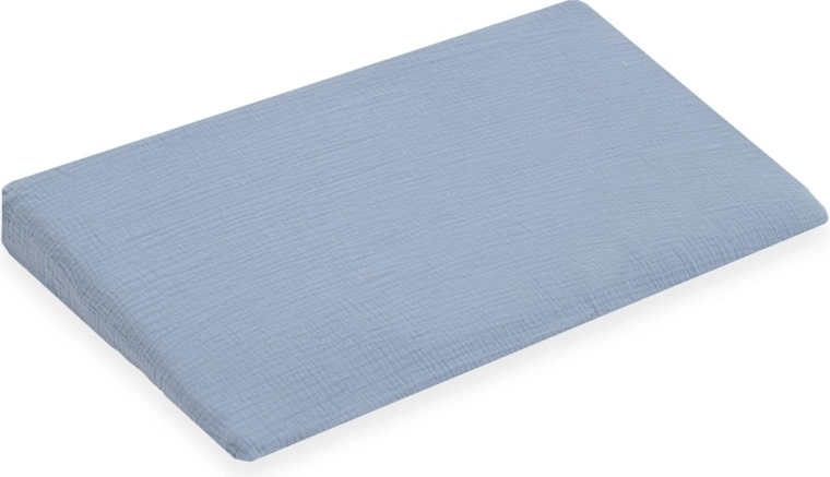Husă muselin pentru pernă pentru copii – pană NEW BABY Standard 59×37 cm, albastru