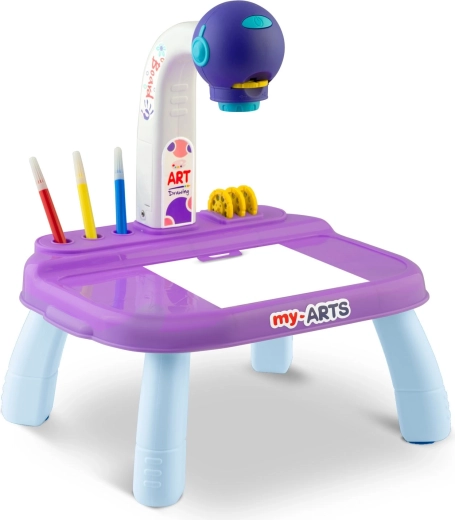 Măsuță de desen stabilă cu suporturi pentru markere