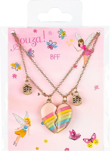 Souza! Set cadou BFF Heart cu coliere curcubeu cu inimioară - 2 buc.