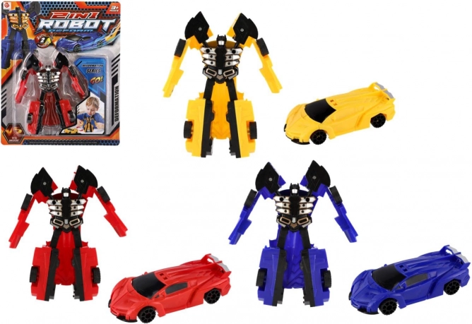 Robot transformabil – mașină 14 cm, plastic, 3 culori