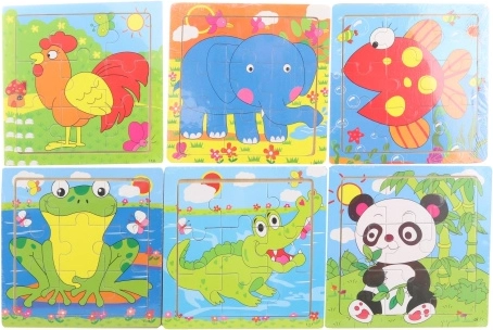 Puzzle din lemn crocodil 9 piese