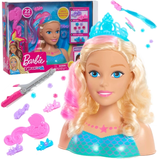 Outlet Barbie Dreamtopia cap de sirenă pentru pieptănat și coafat, cu accesorii