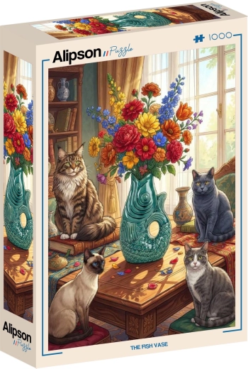 Puzzle Alipson Pisici și flori 1000 de piese