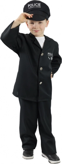 Costum de polițist pentru copii cu șapcă – inscripție în limba cehă – M