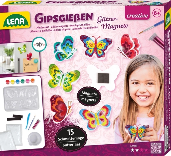 Lena magneți din ghips cu sclipici, Fluturi