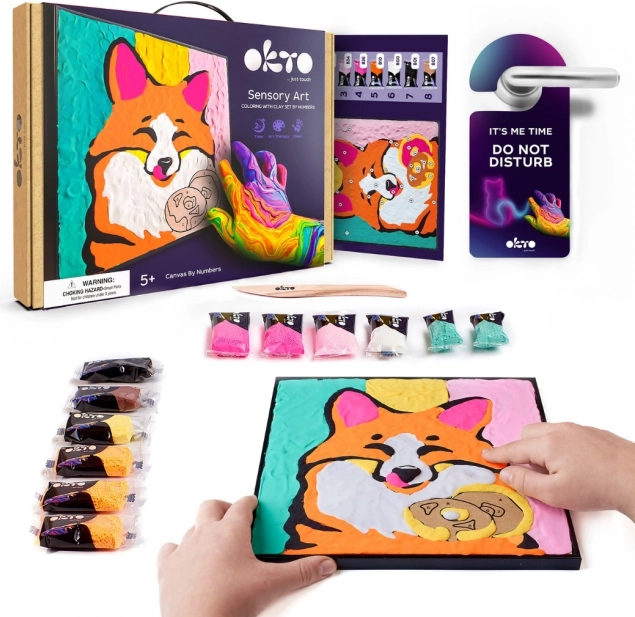 Okto vulpiță – set de artă pentru pictură pe pânză 29 × 29 cm