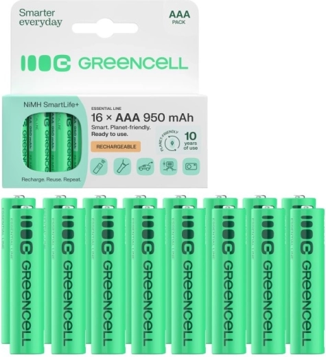 Baterii reîncărcabile Green Cell AAA (HR03) 950 mAh 16 buc.
