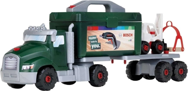 Camion de jucărie cu șuruburi BOSCH cu valiză pentru unelte