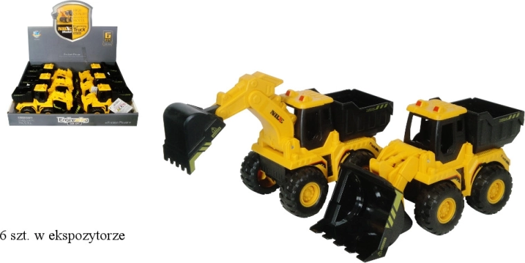 Mașină de construcții 2în1 cu mecanism cu volant (friction) - 1 bucată
