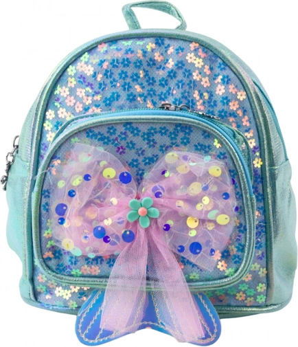 Rucsac pentru copii cu fundă sclipitoare albastră 20cm 3,8L