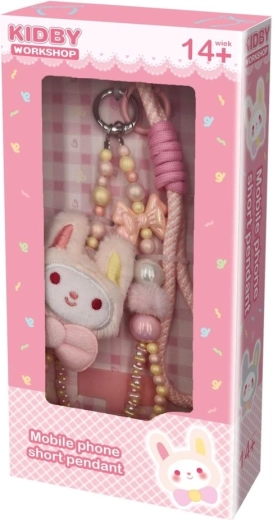 Pandantiv creativ pentru telefon Toys Inn, iepuraș roz