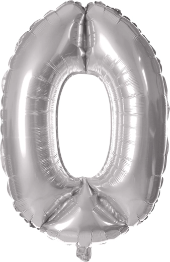 Balon din folie cifră 0, 30 cm, argintiu TORO