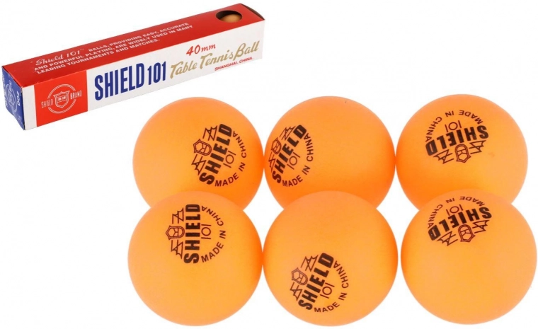 Mingi de tenis de masă SHIELD 6 buc fără sudură galbene 40 mm