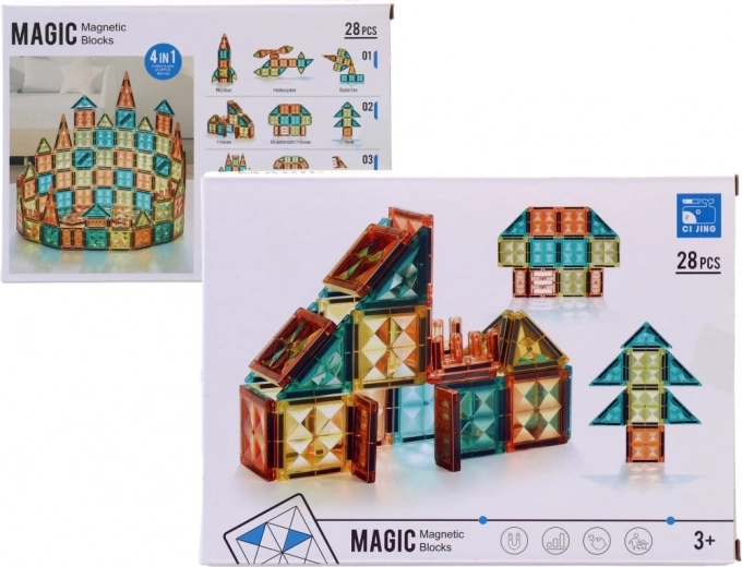 Set de construcție magnetic pentru copii