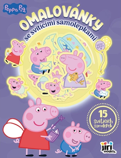 Caiet de colorat cu autocolante fosforescente Peppa Pig