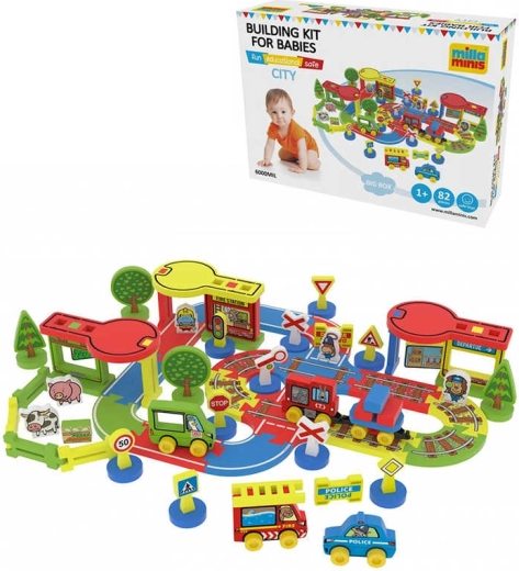 Millaminis oraș mare baby soft construcție din spumă 82 de piese