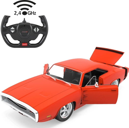 Model RC Dodge Charger R/T 1970 la scara 1:16, roșu