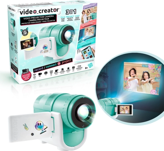 Creator cameră și videoproiector 3‑în‑1 pentru copii